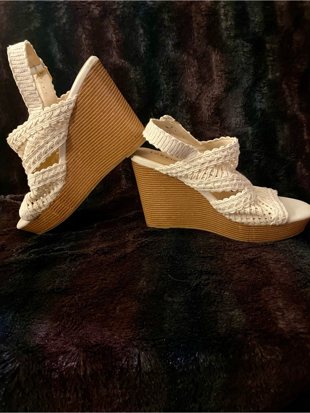 Torrid Cream Crochet Wedge Platform Sandals - Size 10WW - Worn Once! - Picture 4 of 12